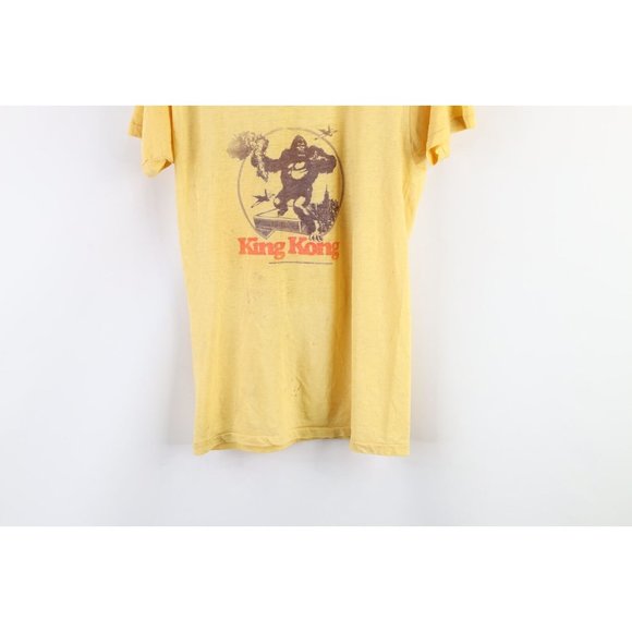 Vtg 70s Mens Large Thrashed Thin Spell Out King Kong Short Sleeve T-Shirt USA - Picture 3 of 16
